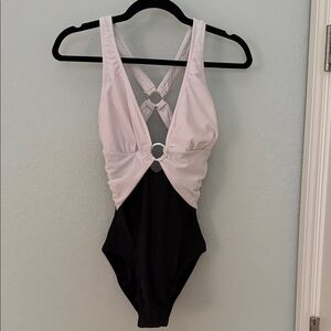 Stylish Black and White ladies One Piece Swimsuit